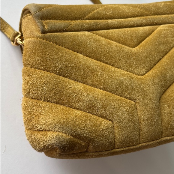 Yves Saint Laurent Mustard Suede Crossbody Bag - Picture 10 of 16